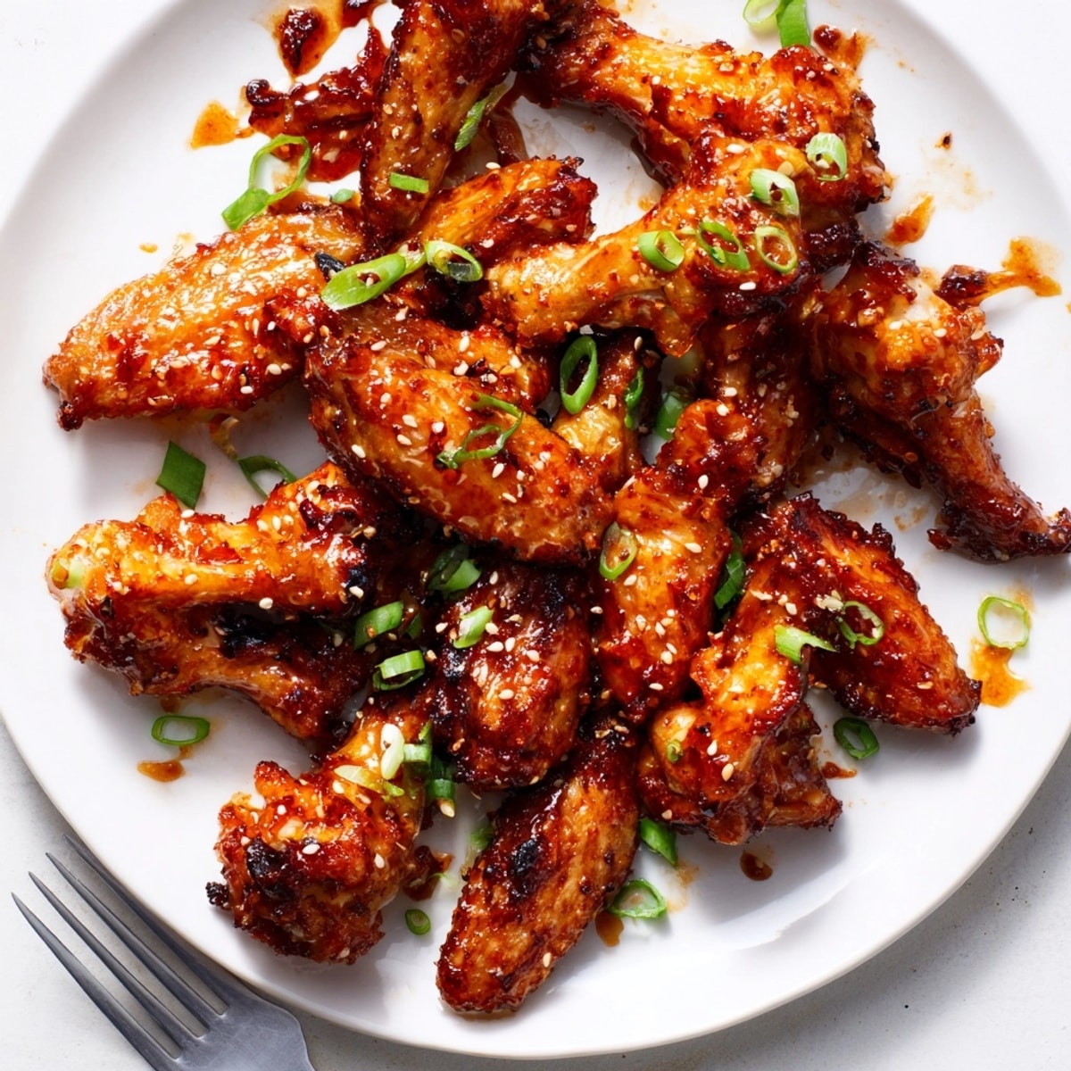 Savory Honey Sriracha Chicken Wings, baked until crispy, ready to be served for game day!