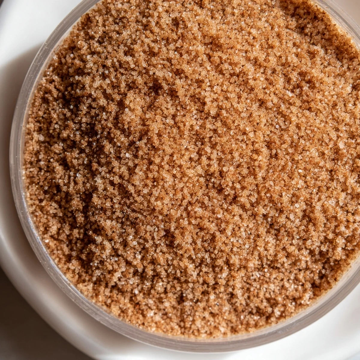 A photo of Spiced Sugar, a warmly spiced sugar blend ready for coffee or baked goods.