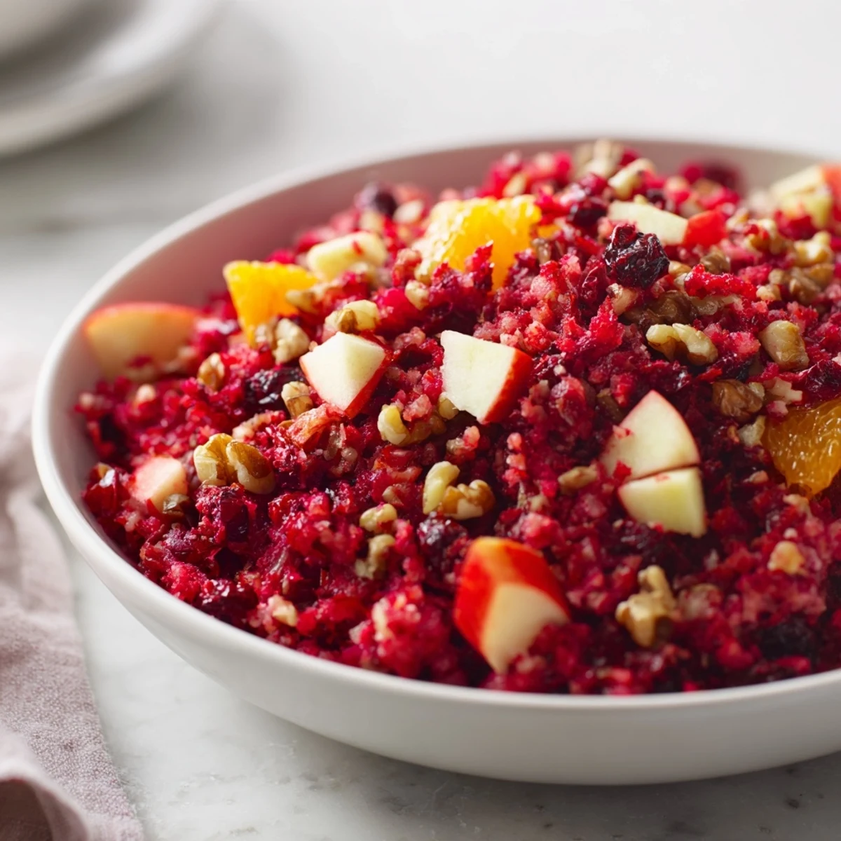 Fresh Cranberry Orange Relish, jewel-toned and chunky, perfect for holiday side dishes.