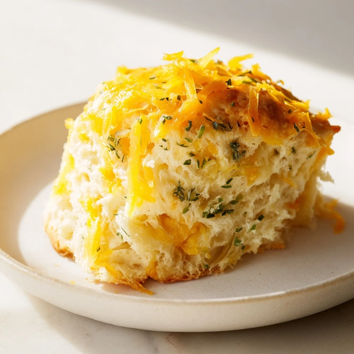 A close-up of flaky savory scones, delicious baked goods perfect for brunch or a snack.