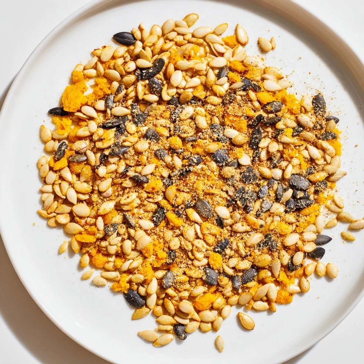 Crispy roasted seeds with smoky paprika, a delicious snack ready to eat.