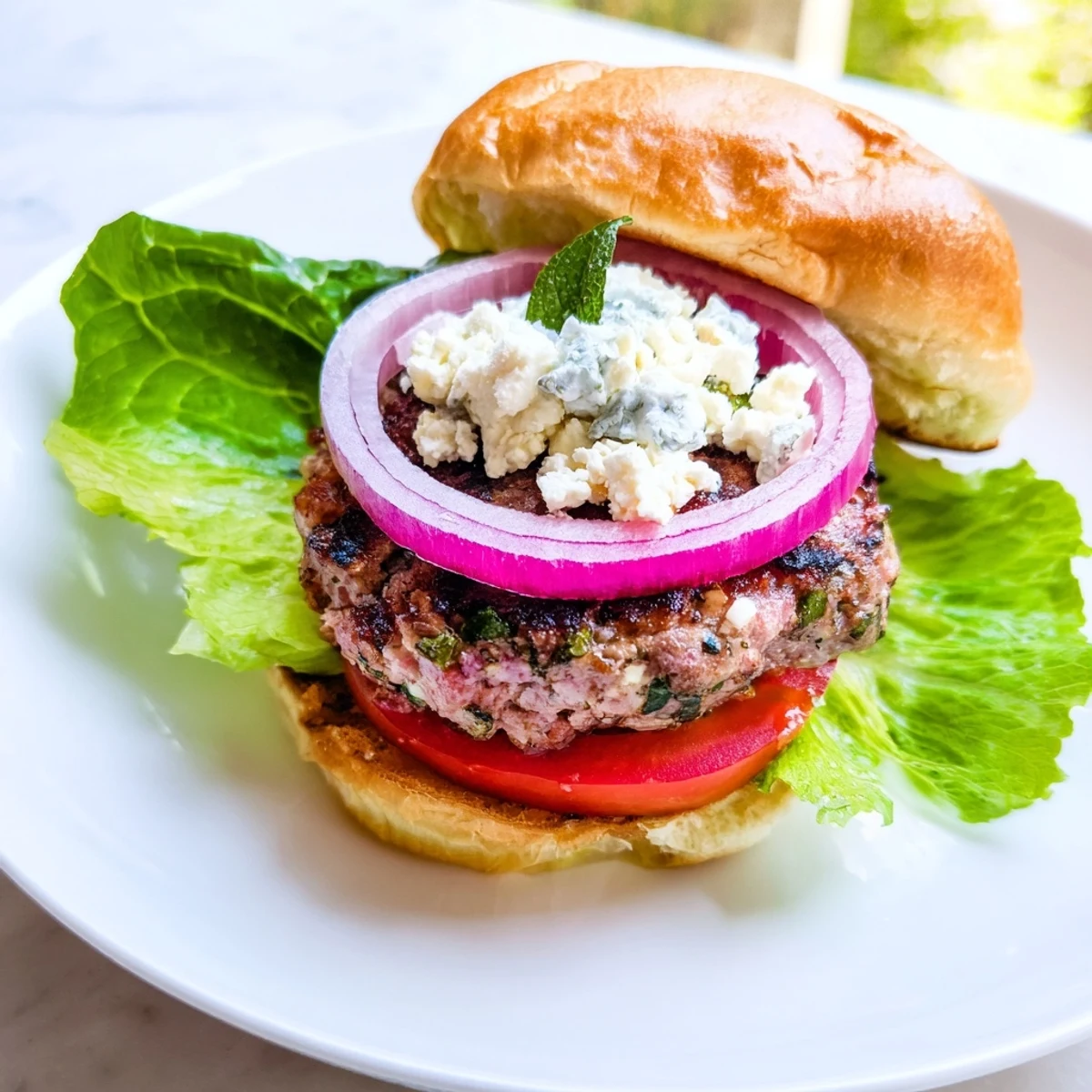 Savory Lamb Feta Burgers