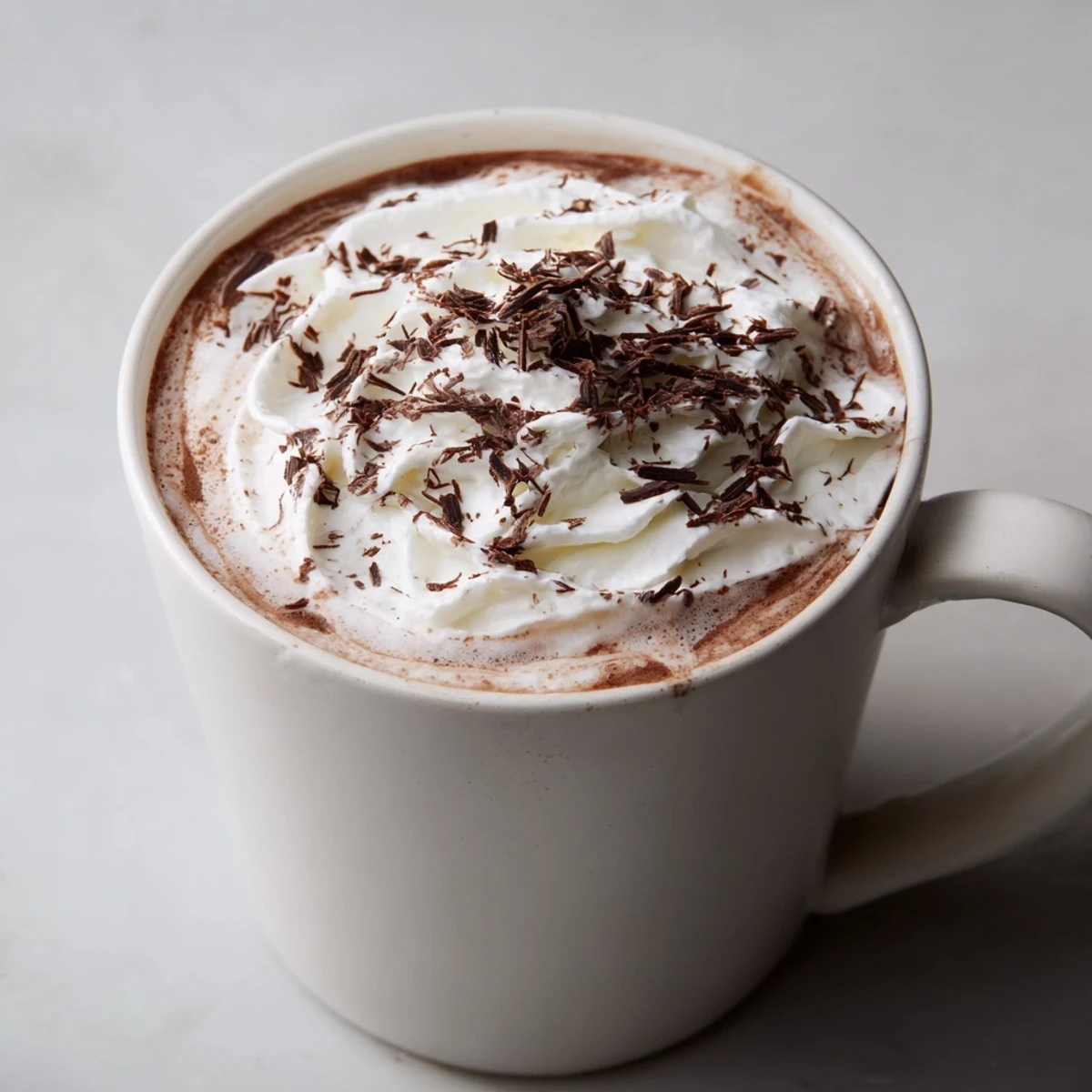 Warm and comforting homemade hot chocolate, rich and creamy, perfect on a cold winter day.