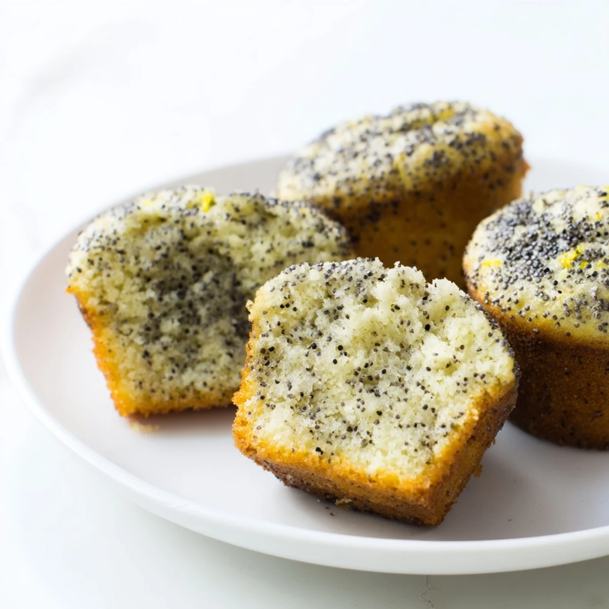 Warm poppy seed muffins, fresh from the oven, offering a delightful aroma and soft texture.