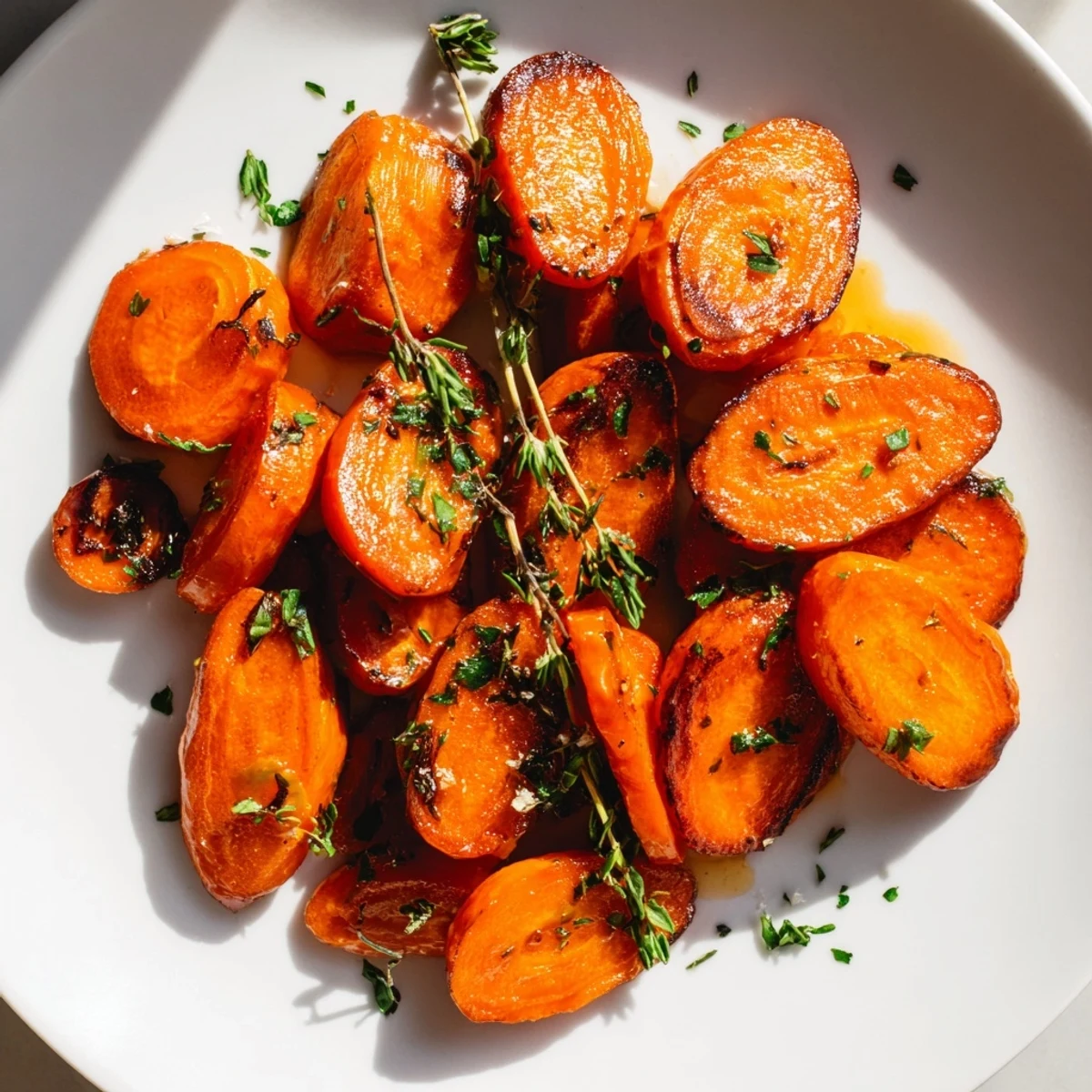 Honey-glazed roasted carrots—a vibrant, delicious side dish, ready to elevate your dinner.