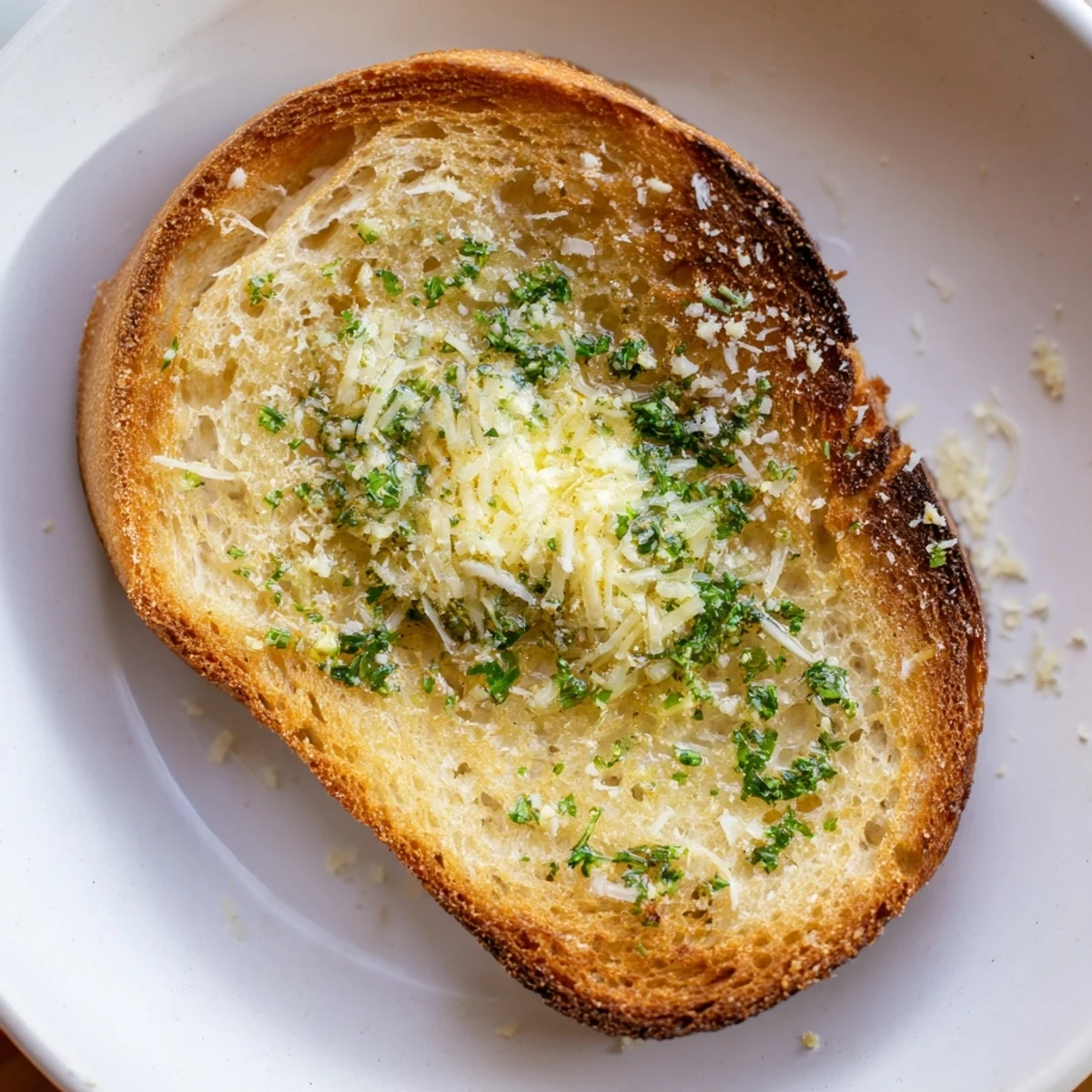 Golden-brown garlic toast, the perfect side dish, boasts buttery, crispy edges and savory aromas.