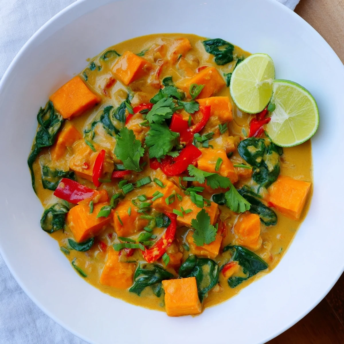 Vegan Sweet Potato Curry Spinach