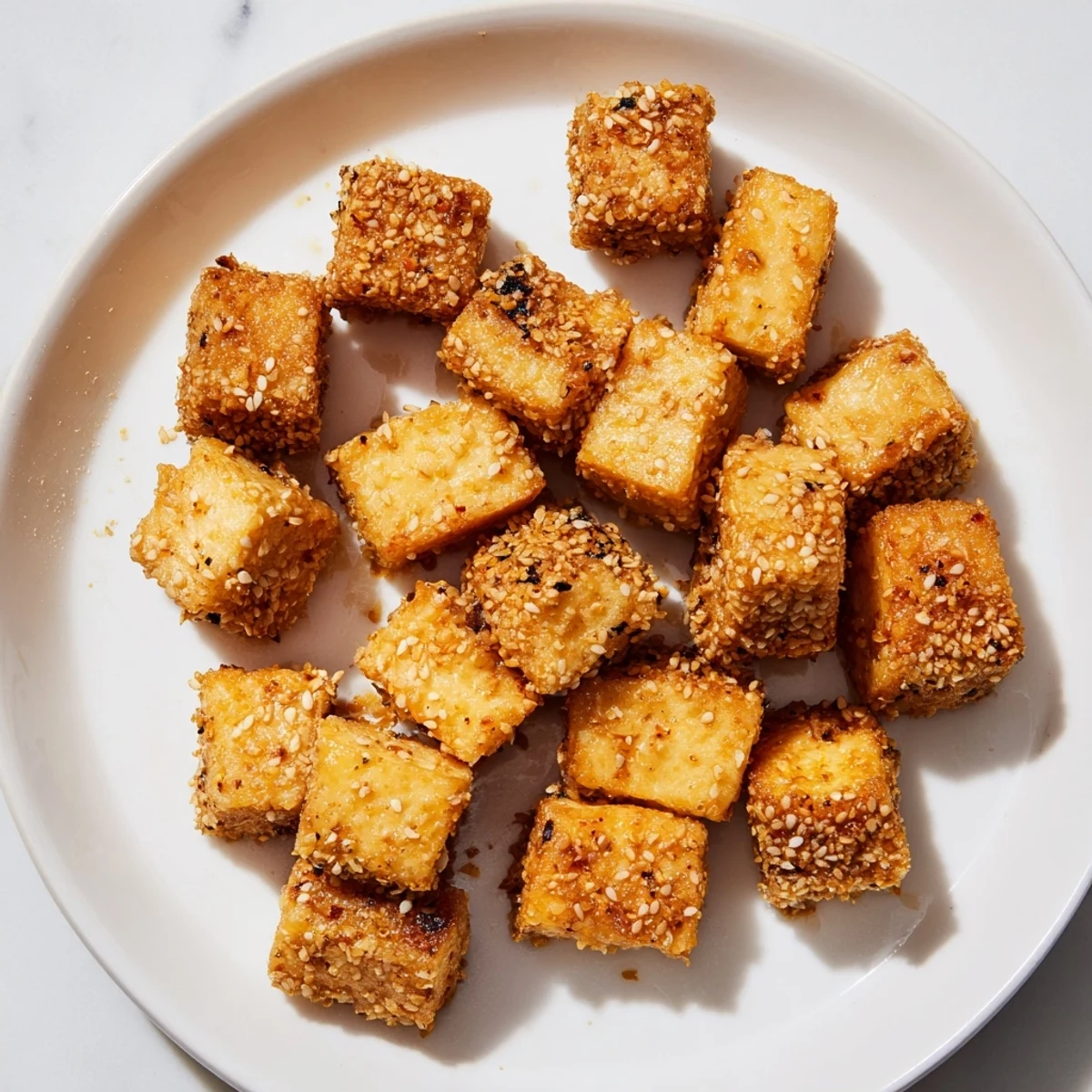 Perfectly seasoned air fryer tofu, a delightful main dish with crunchy edges and savory, herby notes.