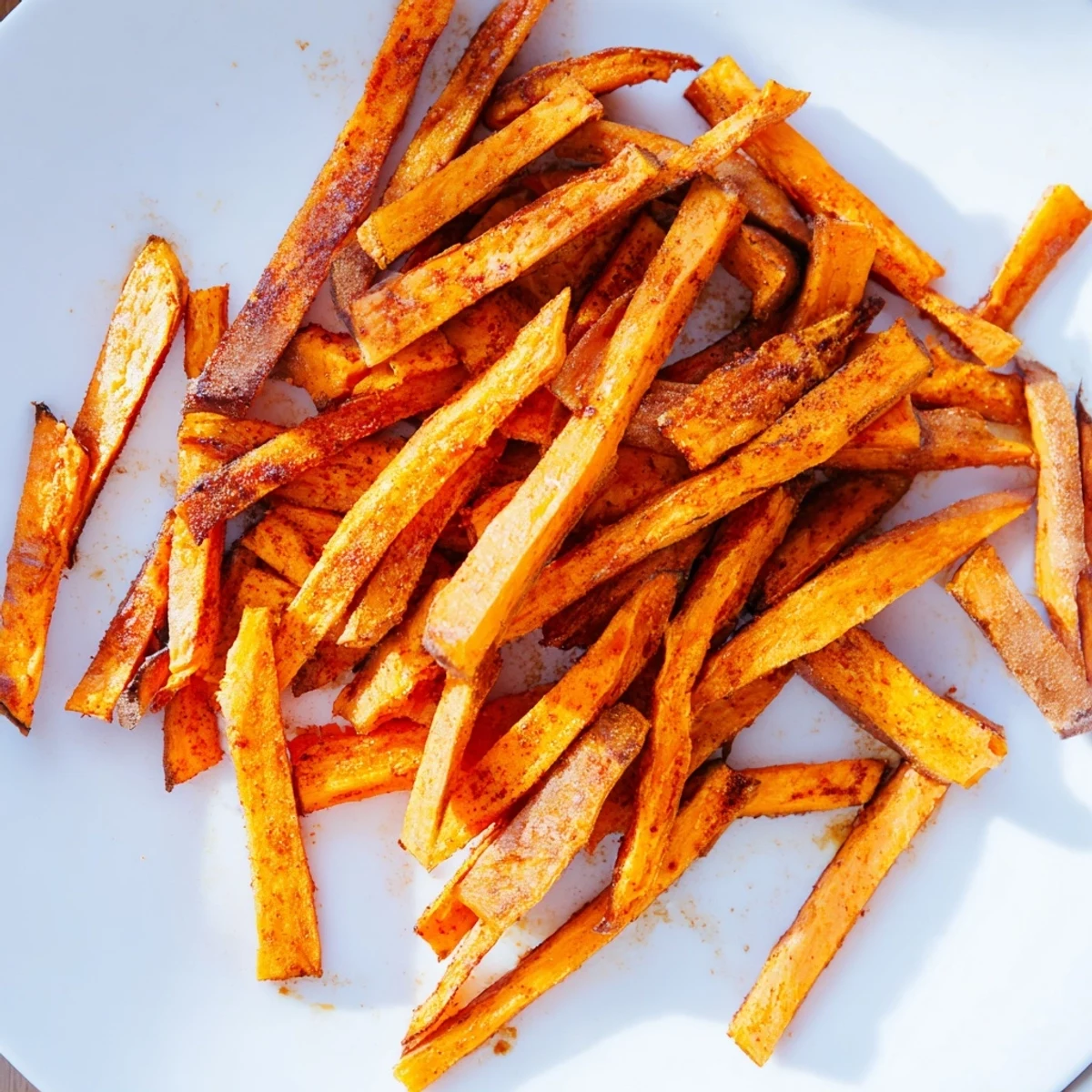 Golden-brown Roasted Sweet Potato Fries: crispy edges and tender insides, ready to enjoy.