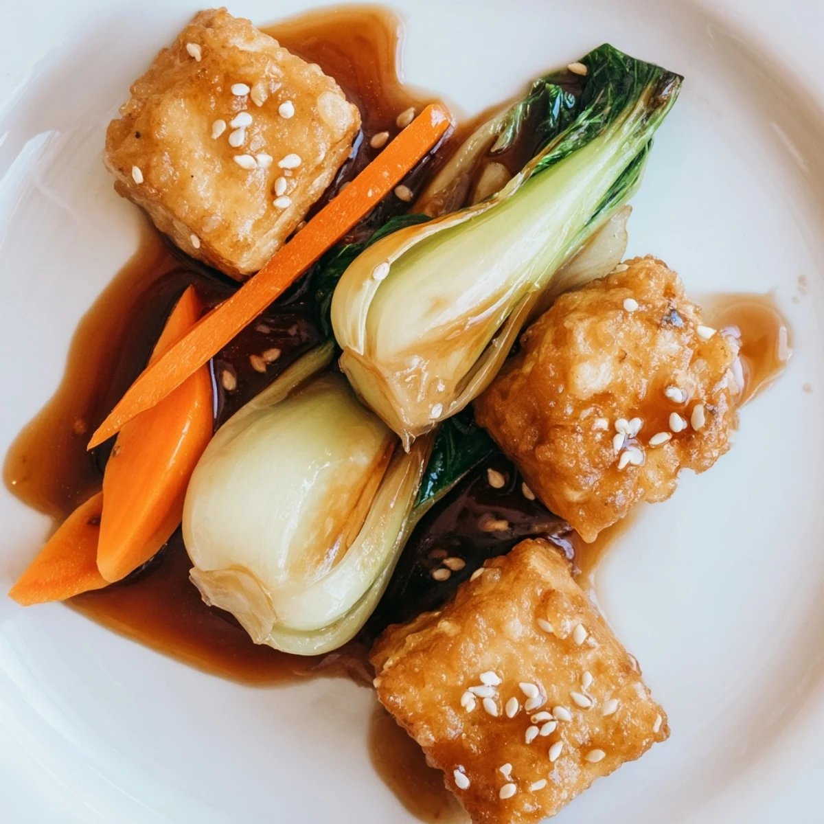 A delicious vegan stir fry served alongside fluffy white rice for a complete meal.