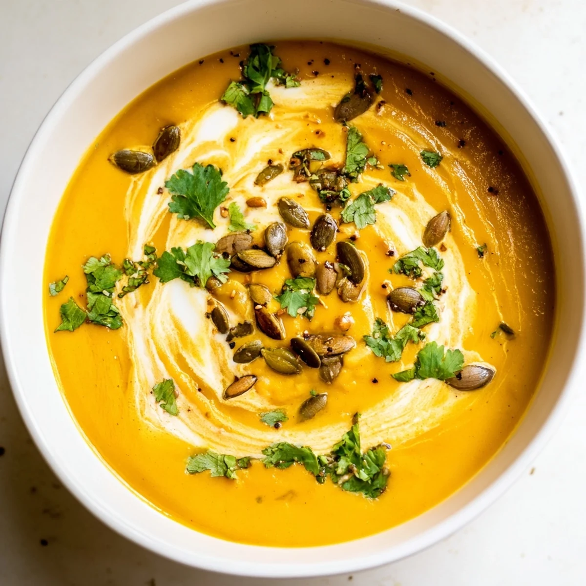 Golden-brown roasted butternut squash cubes glistening with oil, ready for the pot.