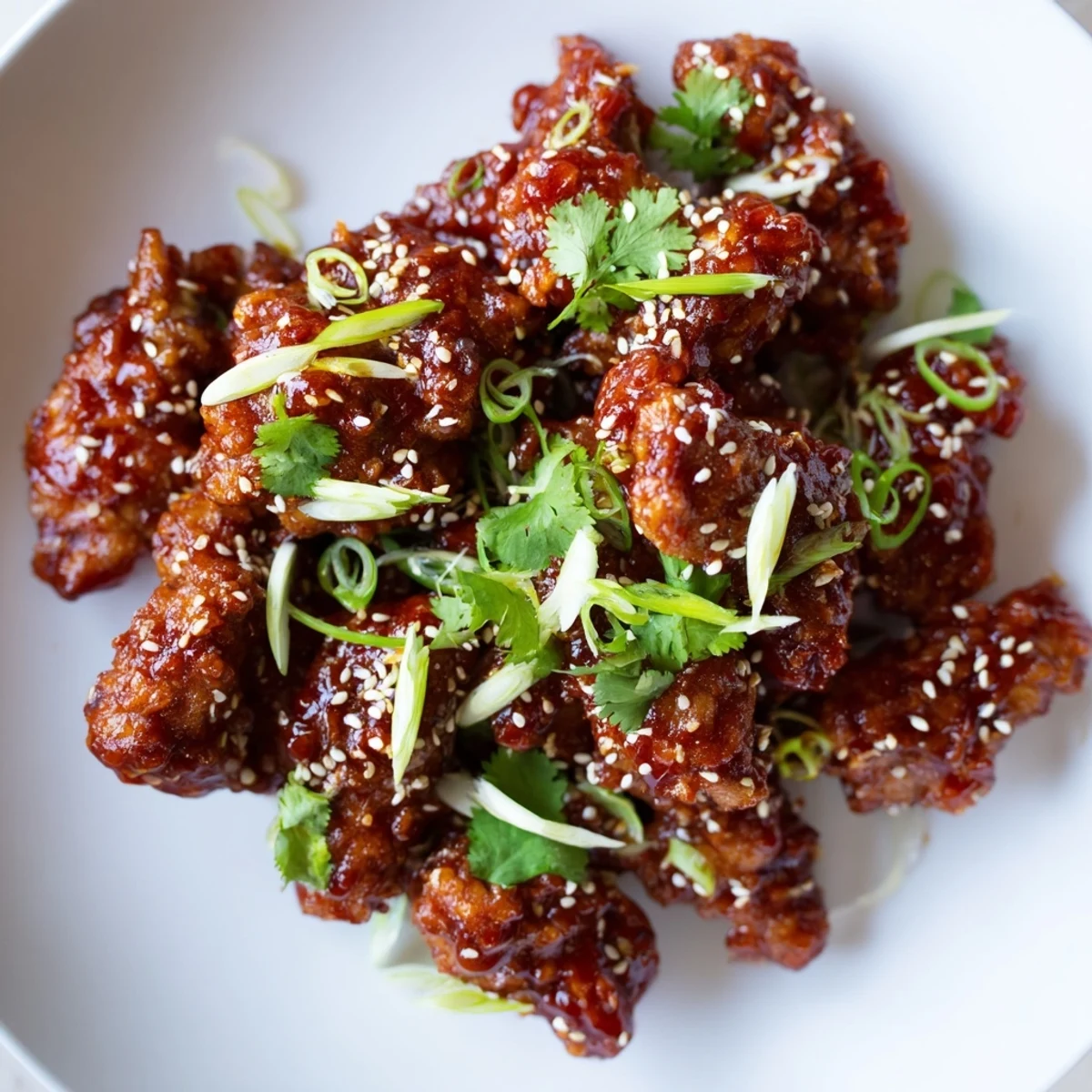 Crispy, juicy Super Bowl Spicy Sriracha Wings piled high, garnished with sesame seeds and parsley on a rustic serving board.