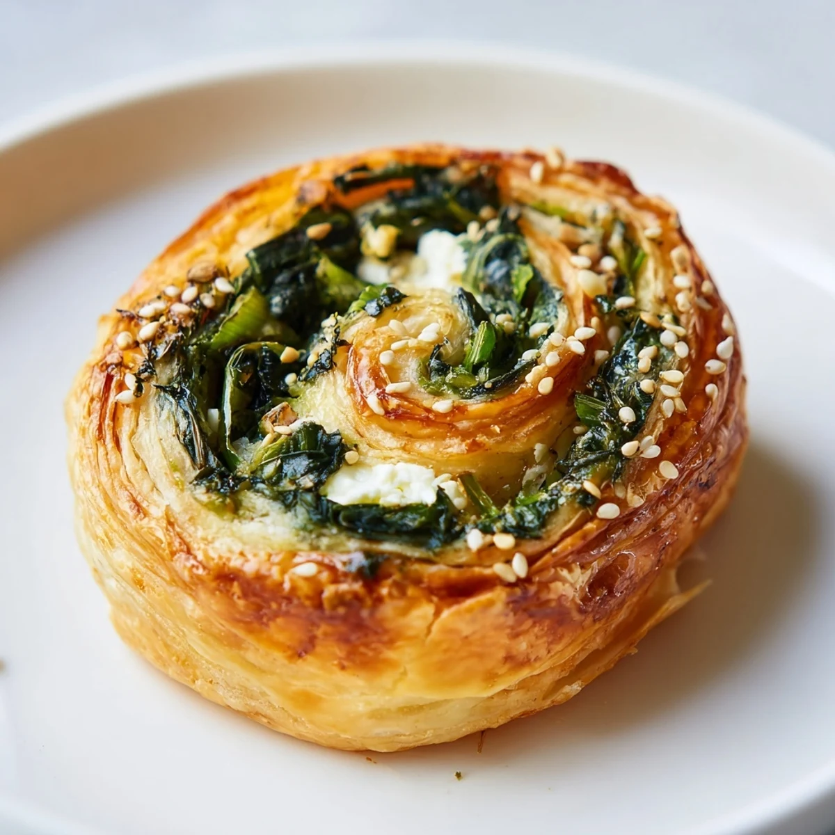 Freshly baked spinach and feta puff pastry pinwheels arranged on a rustic wooden board with a small bowl of dip.