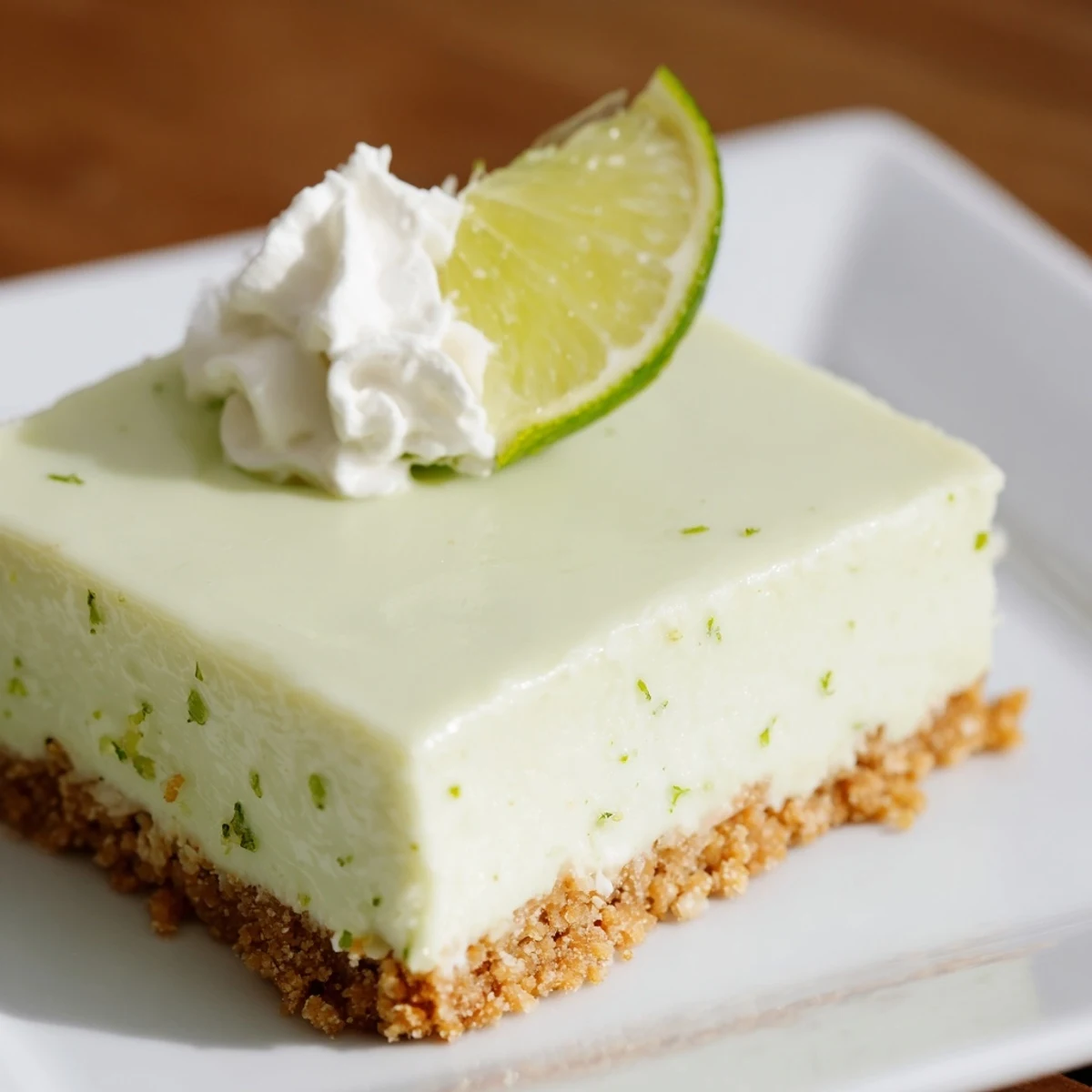 Creamy, tangy Key Lime Pie Bars sit on a buttery crust with fresh lime zest.  