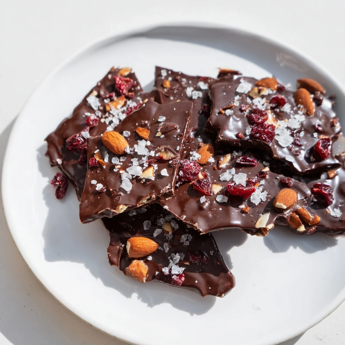 Homemade Chocolate Covered Matzo Crackers stacked on a plate, ready for snacking or gifting.