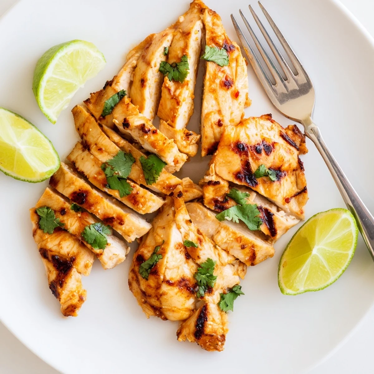 Close-up of Spicy Honey Lime Chicken showcasing char marks and sticky sweet glaze, ready for a delicious gluten-free dinner.