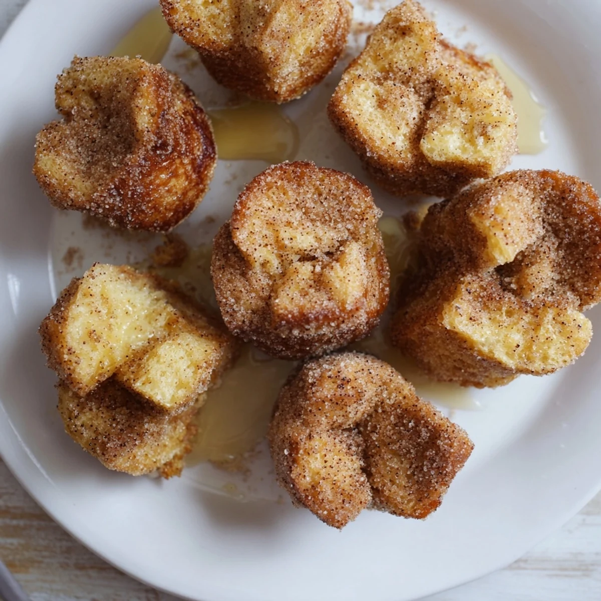 Twelve warm Cinnamon Sugar French Toast Muffins arranged in a tin, ready for a cozy brunch serving.