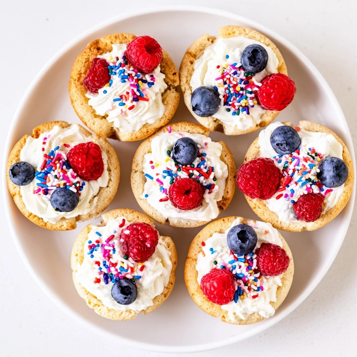 Homemade Sugar Cookie Cups filled with vanilla whipped cream and mini chocolate chips for a delicious party dessert.