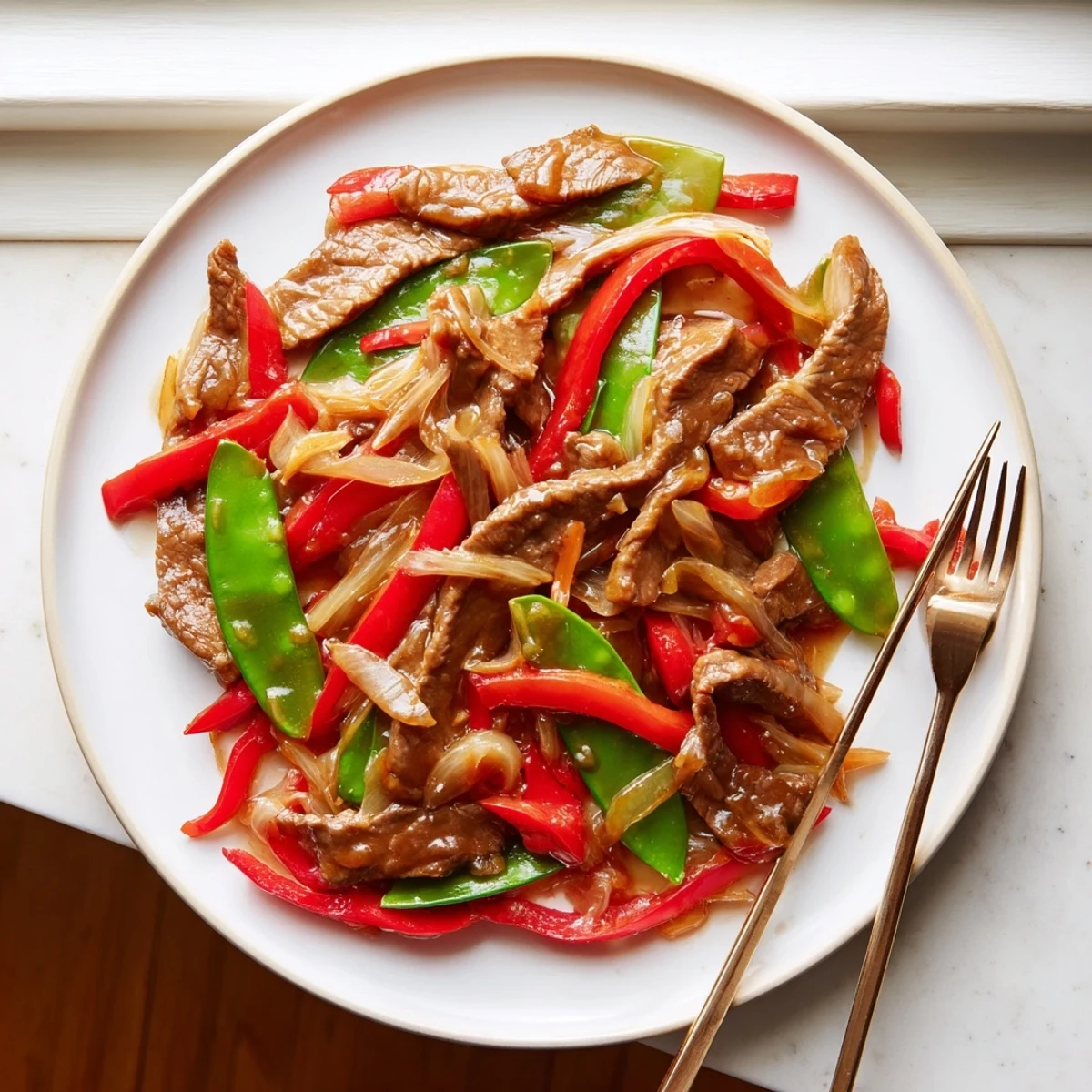 Steaming Beef With Oyster Sauce served over white jasmine rice in a ceramic bowl, with chopsticks resting nearby for a classic weeknight meal.