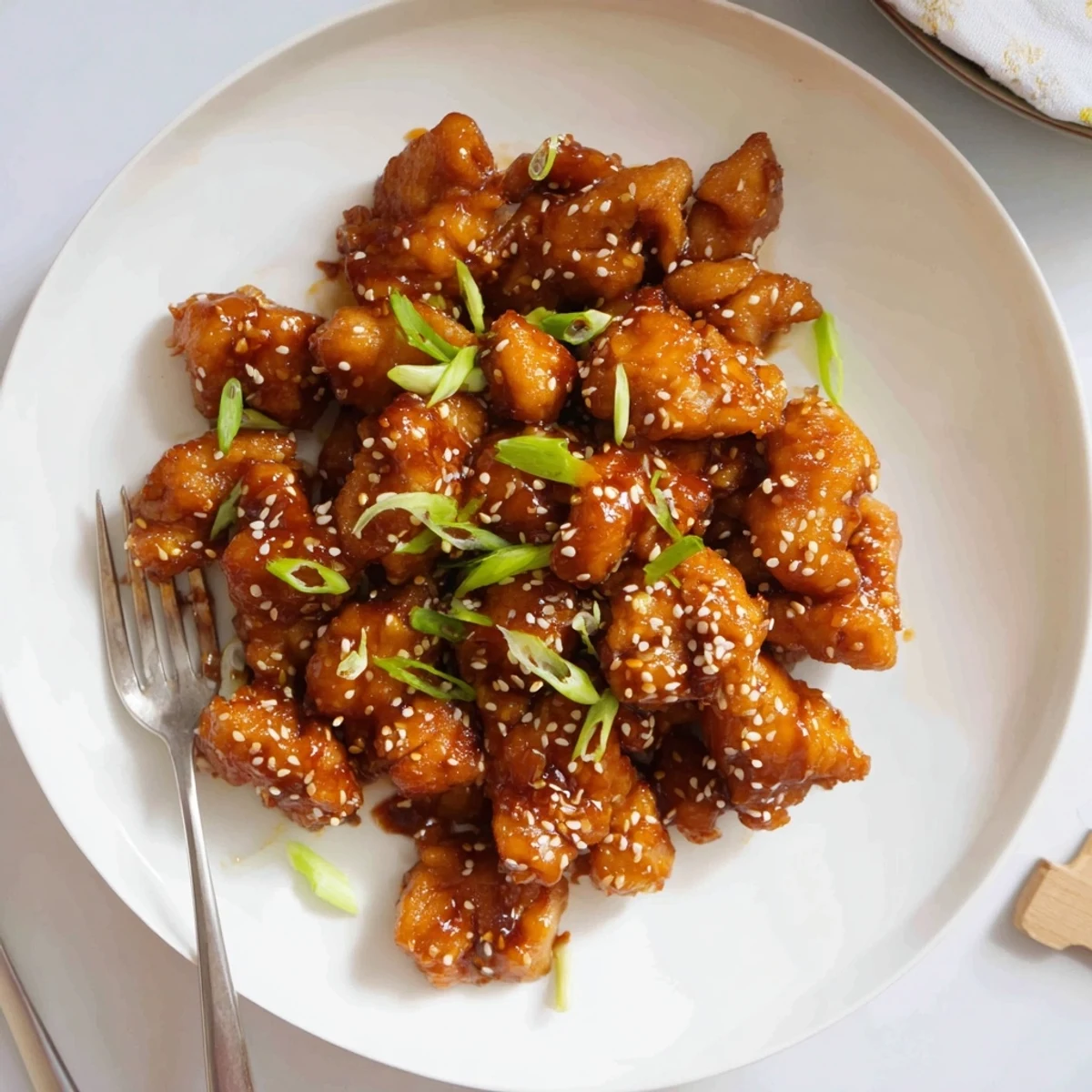 Crispy Mongolian chicken tossed in a savory ginger garlic glaze served over steamed white rice
