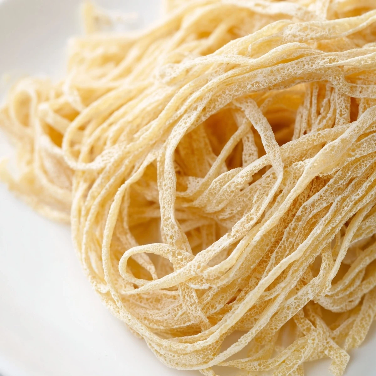 Close-up of tender homemade sourdough pasta drizzled with olive oil and cracked black pepper