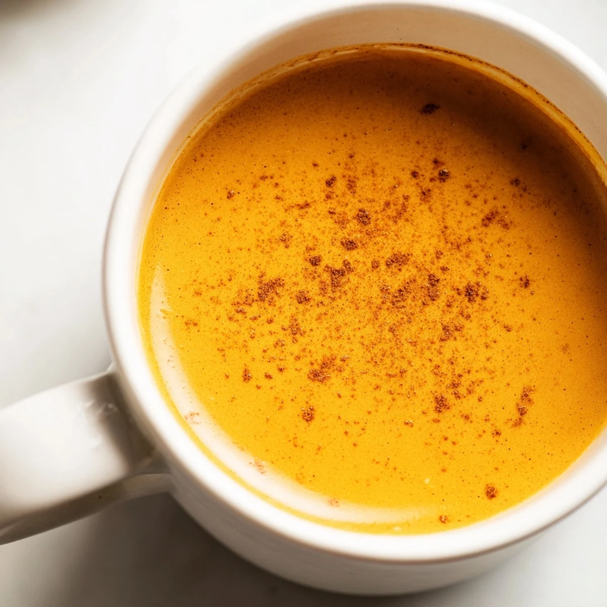 Rich Goguma Latte garnished with nutmeg served alongside roasted sweet potato wedges