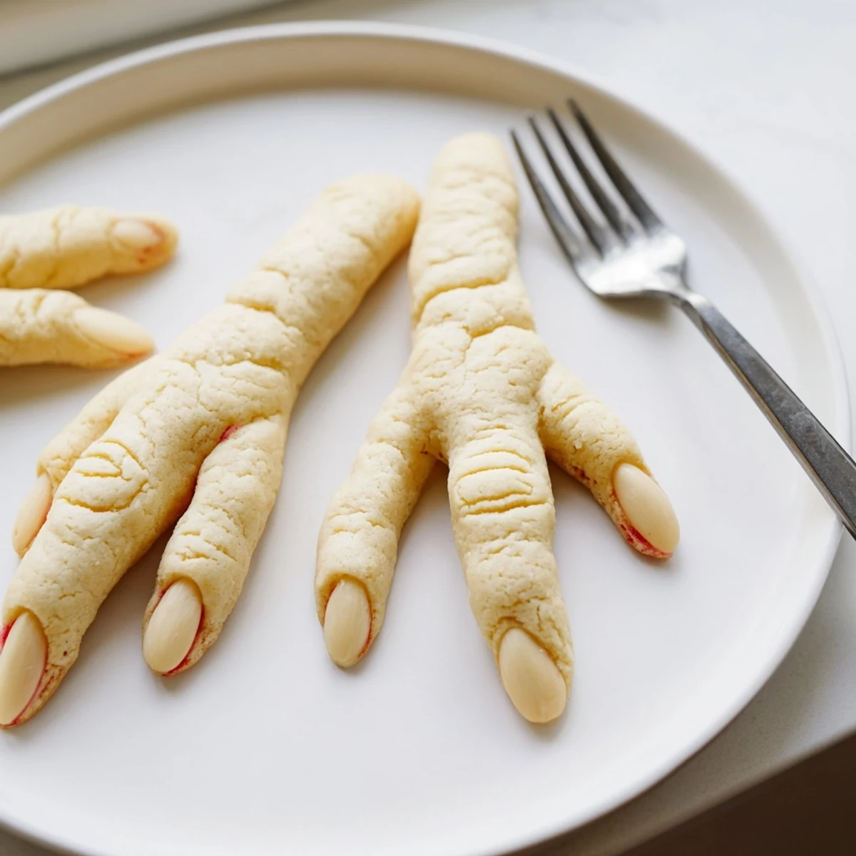 Chilled Creepy Witch Finger Cookies served alongside hot cider for a haunted party