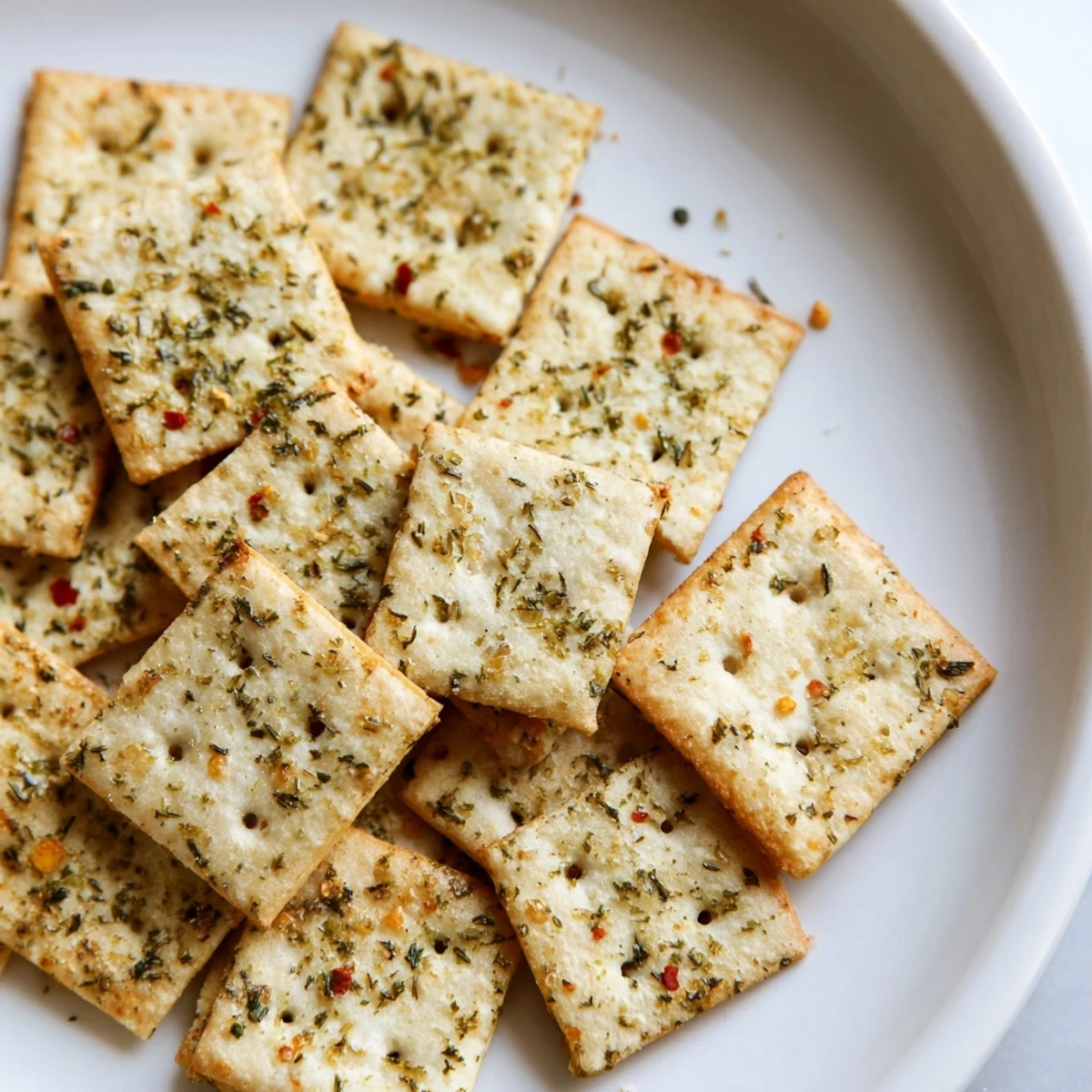 Crunchy Dill Pickle Saltines brushed with tangy pickle butter and baked until perfectly crisp