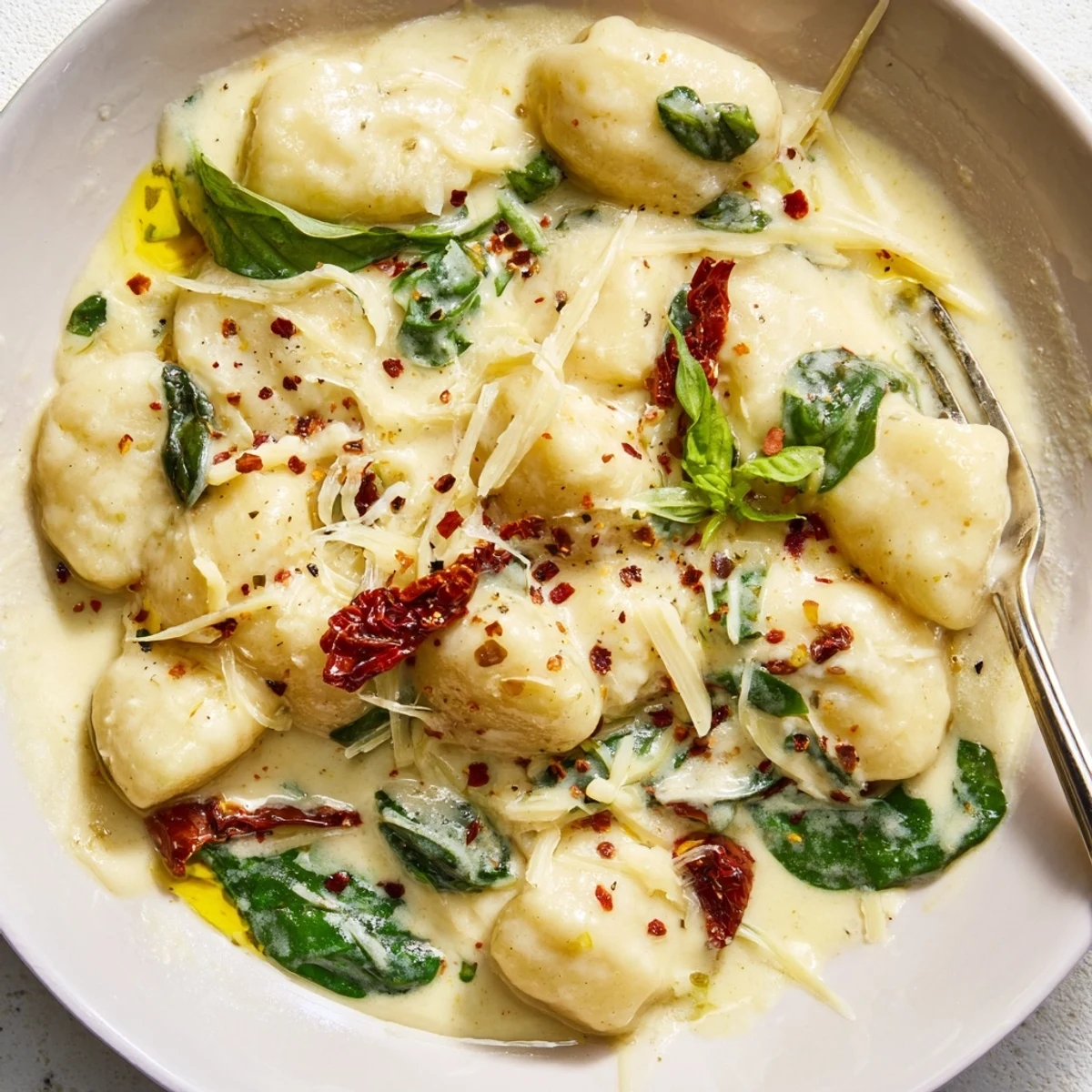 Golden gnocchi drenched in Marry Me Gnocchi sauce, garlic scented cream