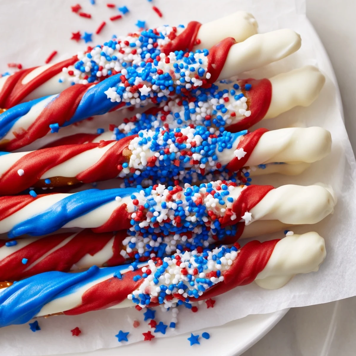 Patriotic Pretzel Rods