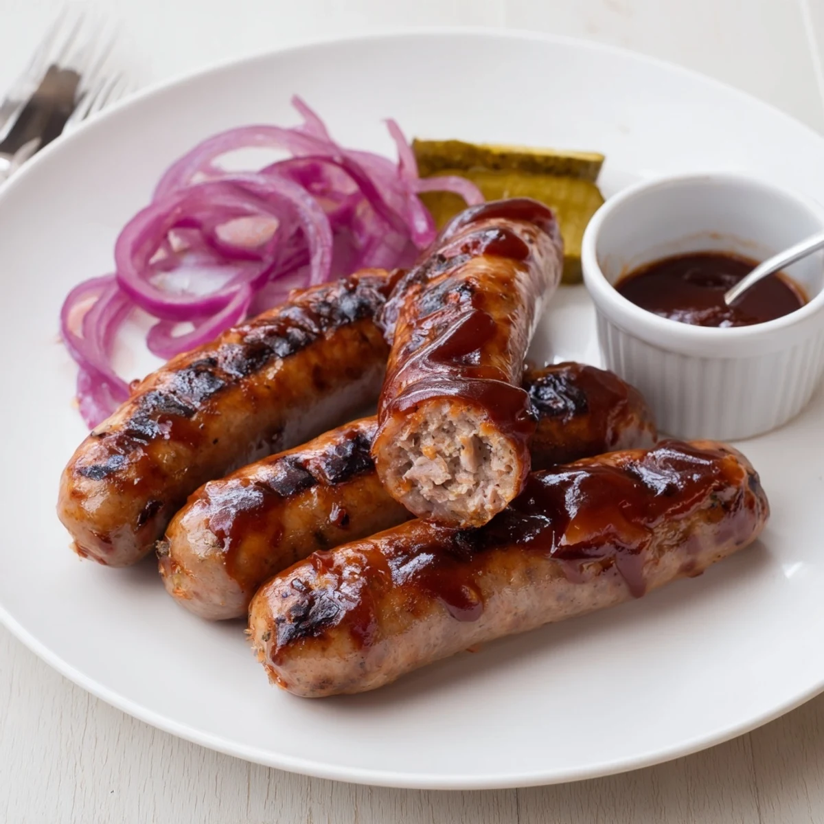 Weeknight BBQ Sausage Recipe, steaming and savory, plated beside grilled corn