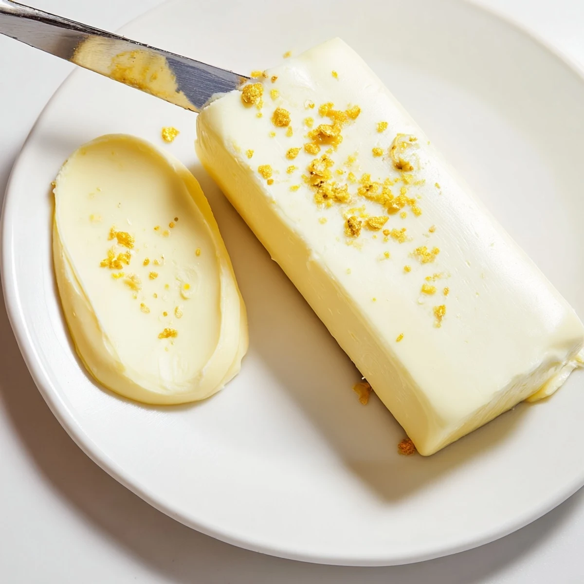 Creamy Vegan Dairy Free Butter spread on warm toast with flaky salt