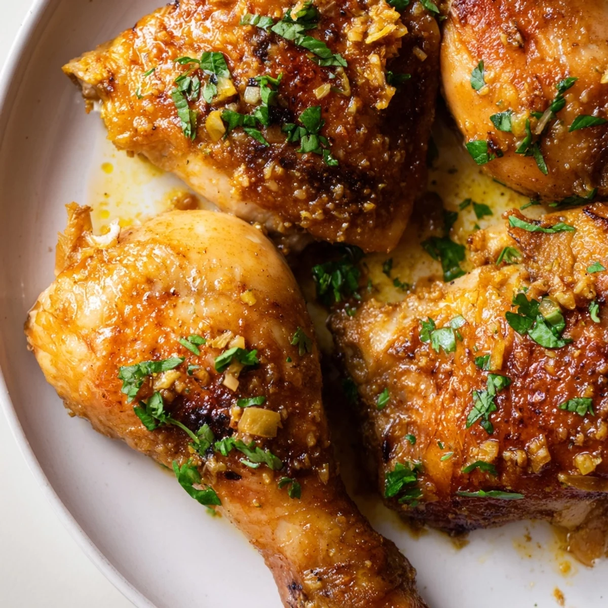 Tender Ina Garten Indonesian chicken pieces garnished with fresh cilantro and lime wedges