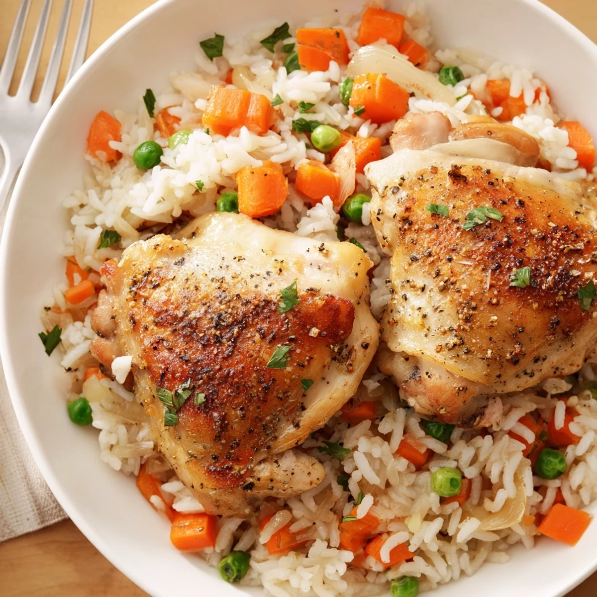 Aromatic Slow Cooker Lemon Herb Chicken And Rice, lemony broth soaking pillowy rice