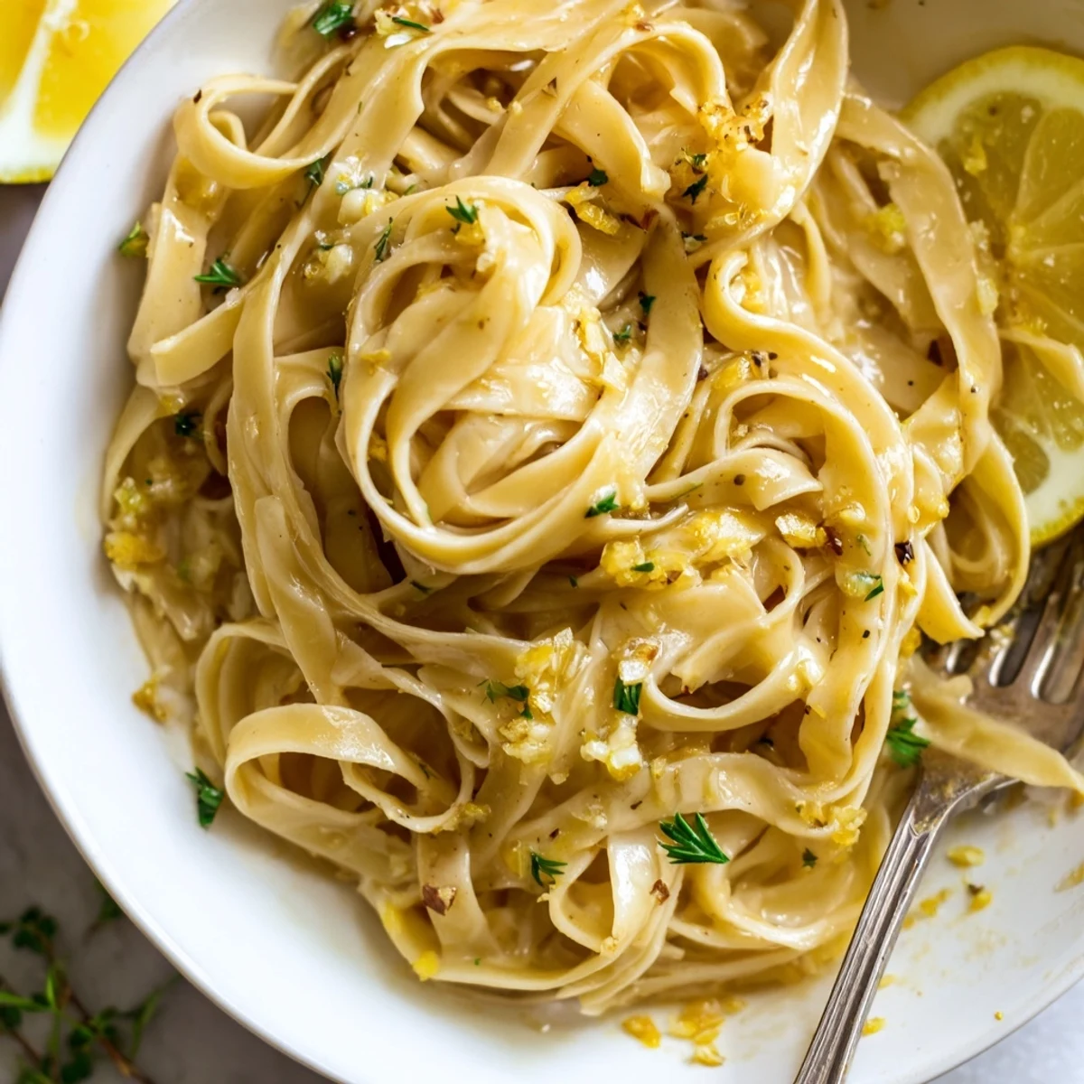 Steaming Cowboy Butter Pasta tossed in buttery garlic sauce, sprinkled with Parmesan