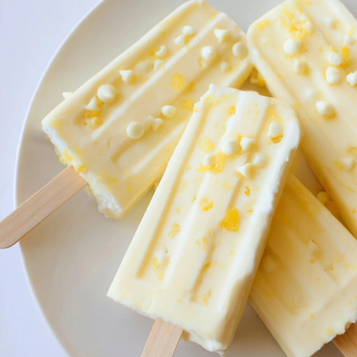 Homemade frozen lemon yogurt popsicles in molds ready for freezing summer treat