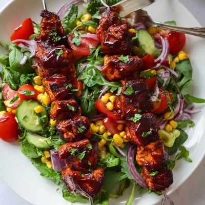 BBQ Chicken Skewer Salad